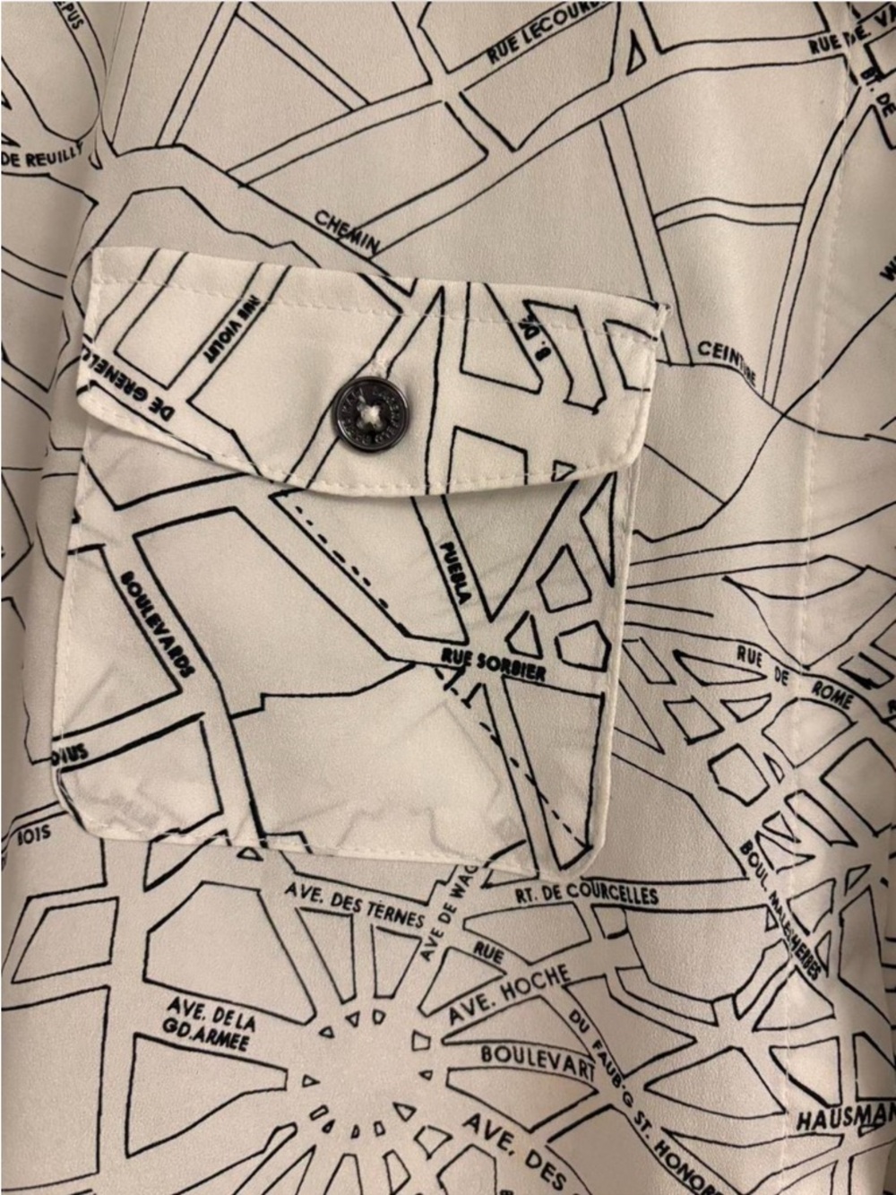 Karl Lagerfeld Beige Jacket with Black Map Print - Picture 3 of 4
